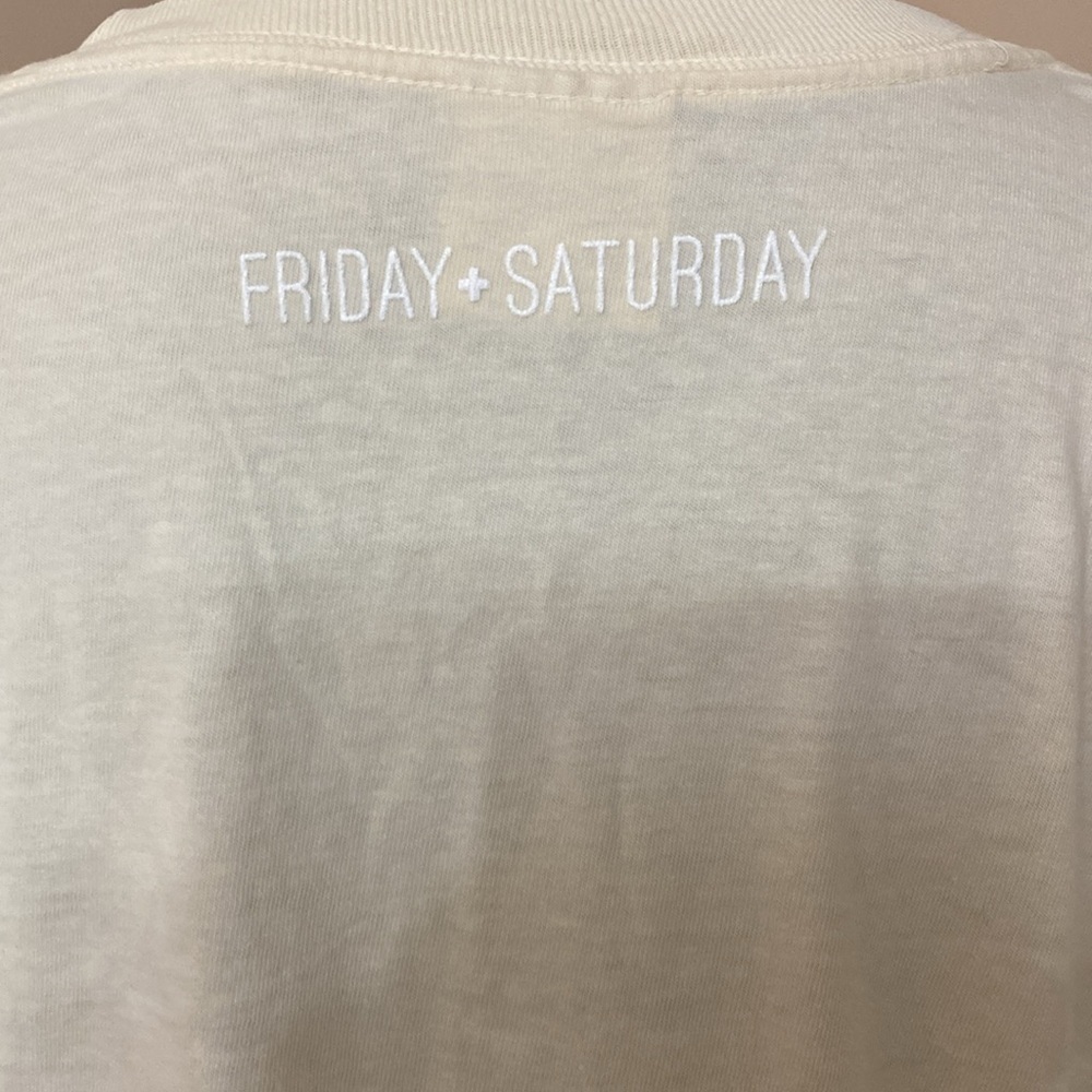 Friday+Saturday Wedding Weekend Tee Shirt Large NWOT - Picture 5 of 8